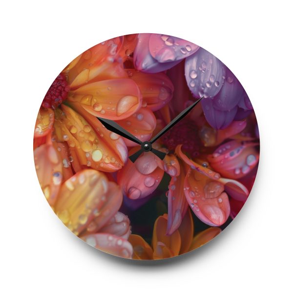 Bright Fantasy Floral 04 - Acrylic Wall Clock - Image 13