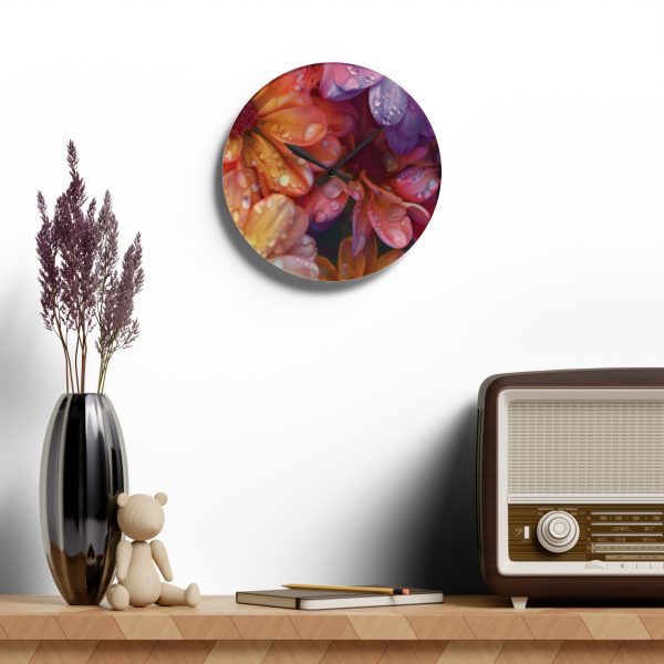 Bright Fantasy Floral 04 - Acrylic Wall Clock - Image 16