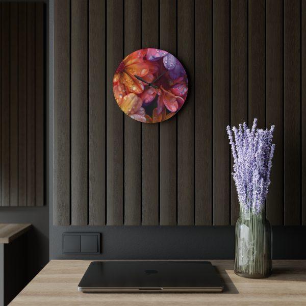 Bright Fantasy Floral 04 - Acrylic Wall Clock - Image 17