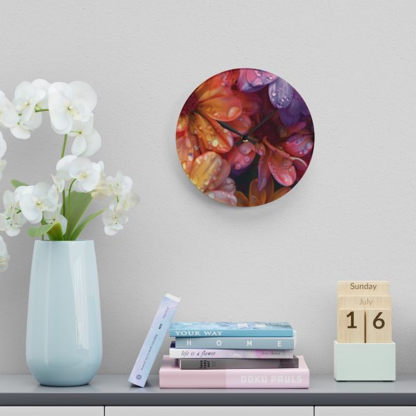 Bright Fantasy Floral 04 - Acrylic Wall Clock - Image 18