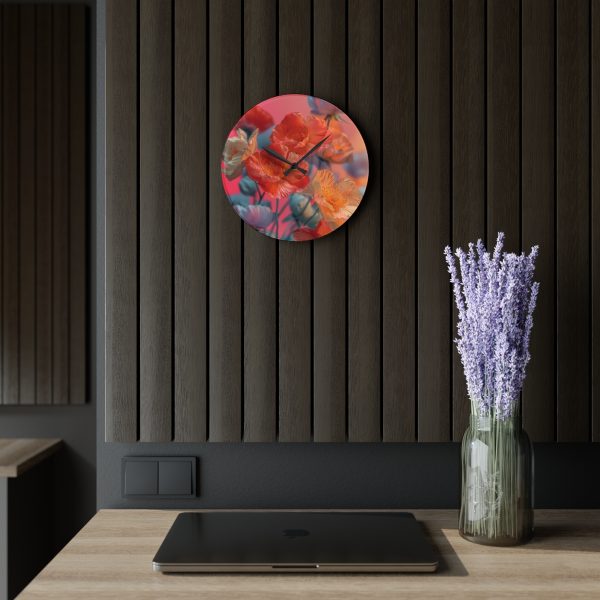 Bright Fantasy Floral 05 - Acrylic Wall Clock - Image 17