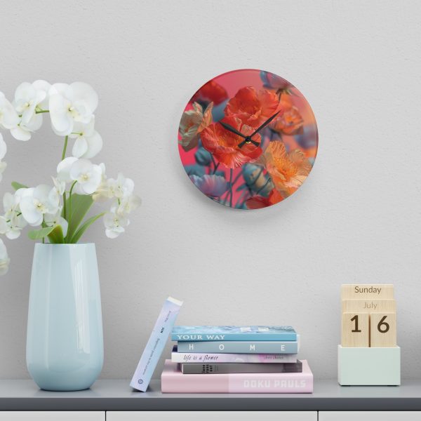 Bright Fantasy Floral 05 - Acrylic Wall Clock - Image 18