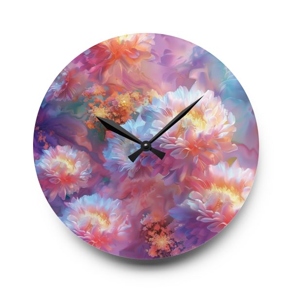 Floral Nebula 04 - Acrylic Wall Clock - Image 13