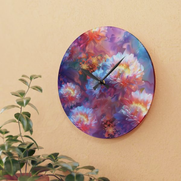 Floral Nebula 04 - Acrylic Wall Clock - Image 15