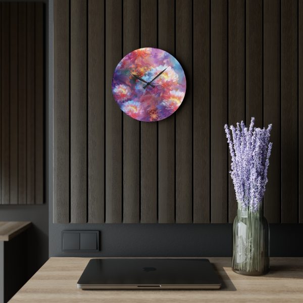 Floral Nebula 04 - Acrylic Wall Clock - Image 17