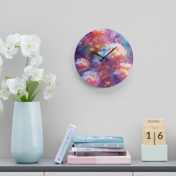 Floral Nebula 04 - Acrylic Wall Clock - Image 18