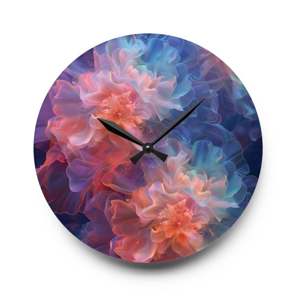 Floral Nebula 09 - Acrylic Wall Clock - Image 13