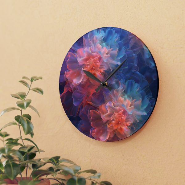 Floral Nebula 09 - Acrylic Wall Clock - Image 15