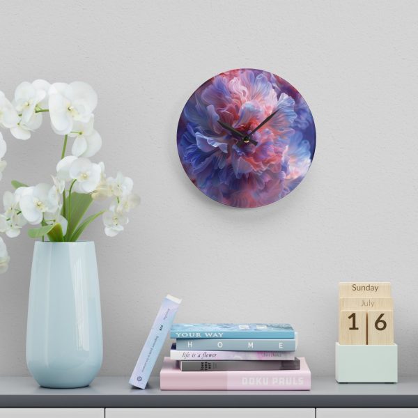 Floral Nebula 08 - Acrylic Wall Clock - Image 18