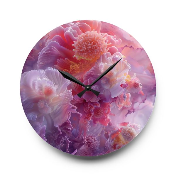 Floral Nebula 05 - Acrylic Wall Clock - Image 13