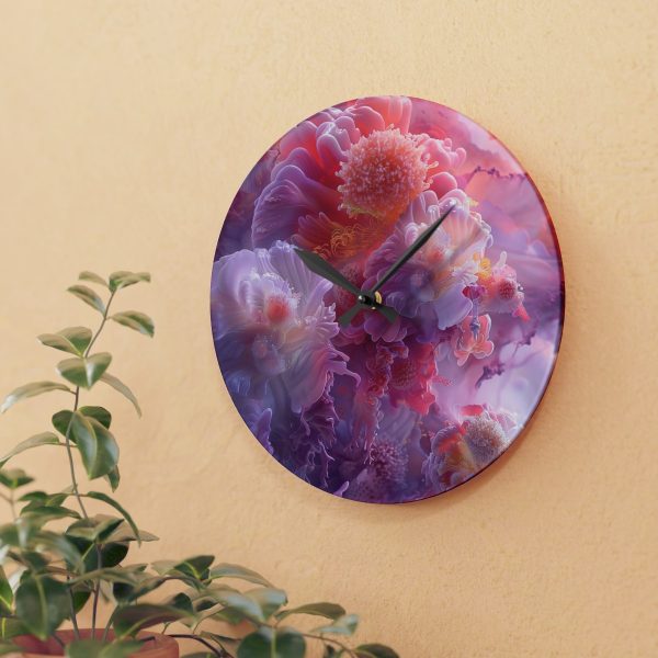 Floral Nebula 05 - Acrylic Wall Clock - Image 15