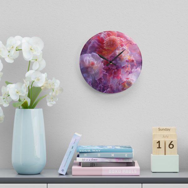 Floral Nebula 05 - Acrylic Wall Clock - Image 18