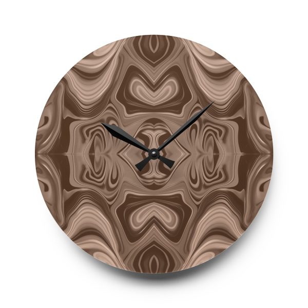 Lipnotic Kaleidoscope Background In Almondine 02 - Acrylic Wall Clock - Image 13