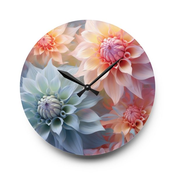 Pastel Fantasy Baroque Floral 02 - Acrylic Wall Clock - Image 13