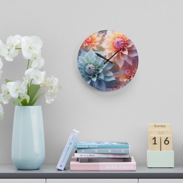 Pastel Fantasy Baroque Floral 02 - Acrylic Wall Clock - Image 18