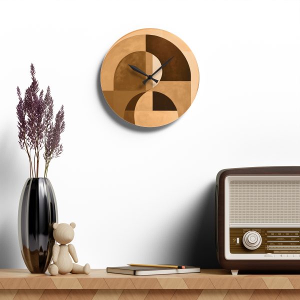 Soft Geometric Windows in Honey Yellow Tone - Acrylic Wall Clock - Image 16