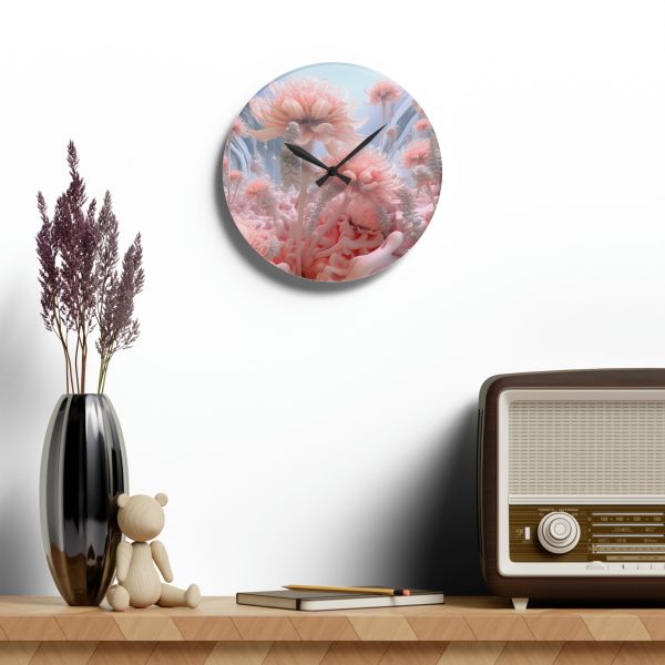 Foamy Floral Fusion 01 - Acrylic Wall Clock - Image 16