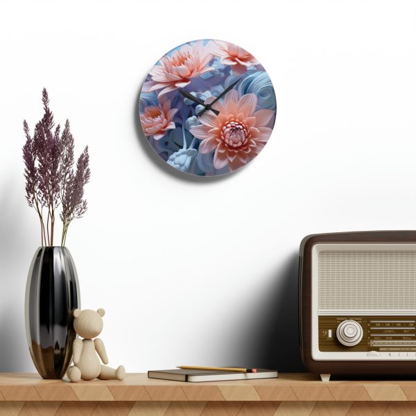 Foamy Floral Fusion 02 - Acrylic Wall Clock - Image 16