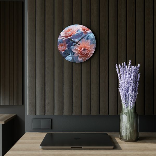 Foamy Floral Fusion 02 - Acrylic Wall Clock - Image 17