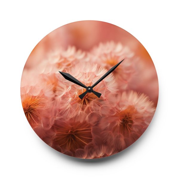 Lovely Fuzzy Fluff in Peach 02 - Acrylic Wall Clock - Image 13