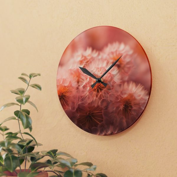 Lovely Fuzzy Fluff in Peach 02 - Acrylic Wall Clock - Image 15