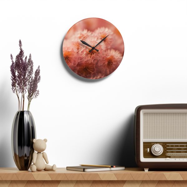 Lovely Fuzzy Fluff in Peach 02 - Acrylic Wall Clock - Image 16