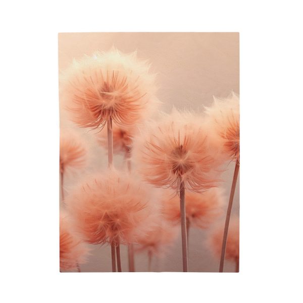 Misty Peach Dandelions - Velveteen Plush Blanket - Image 9