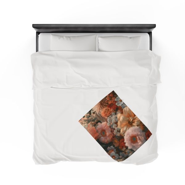 Lustrous Peach Baroque Floral 02 - Velveteen Plush Blanket - Image 16