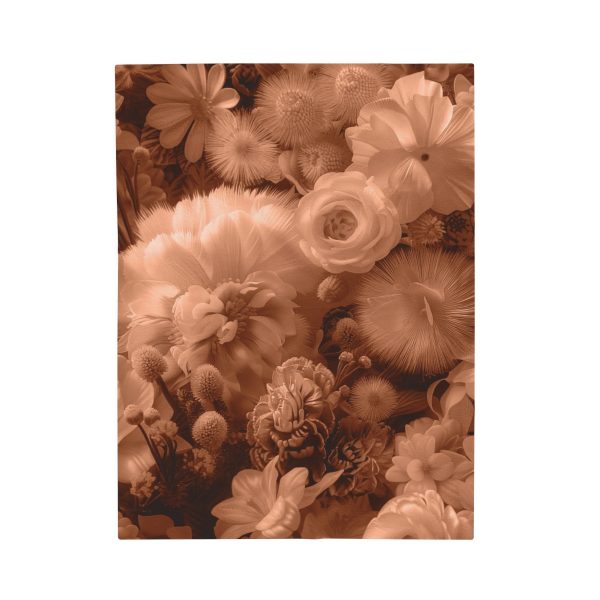 Lustrous Peach Fuzz Tone Baroque Floral 01 - Velveteen Plush Blanket - Image 9