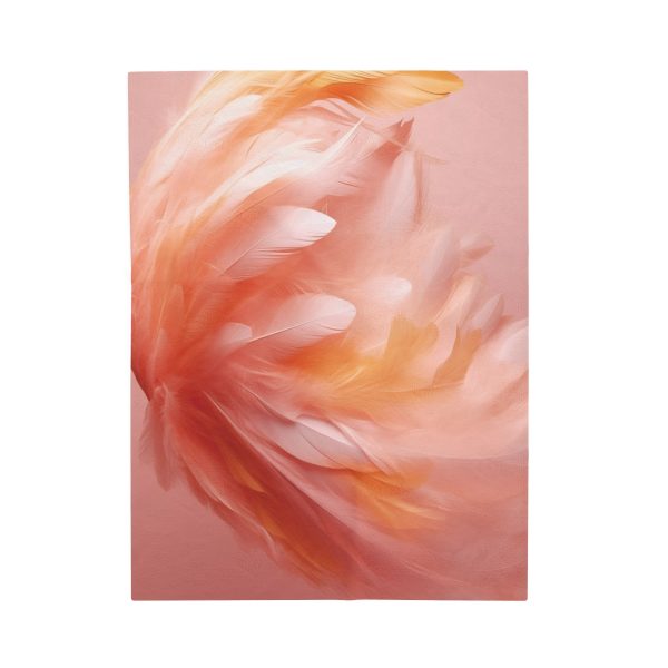 Lovely Fuzzy Feathers in Peach 02 - Velveteen Plush Blanket - Image 9