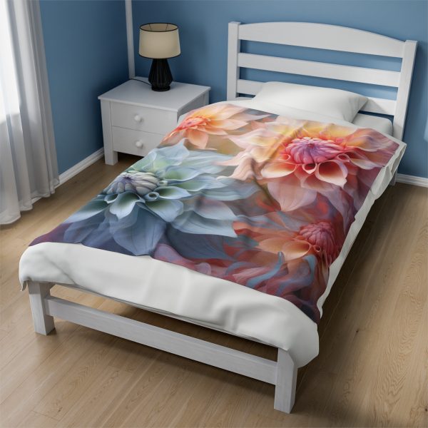 Pastel Fantasy Baroque Floral 02 - Velveteen Plush Blanket - Image 19