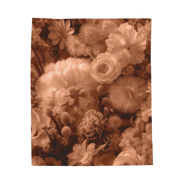 Lustrous Peach Fuzz Tone Baroque Floral 01 - Velveteen Plush Blanket - Image 17