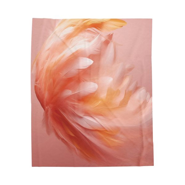 Lovely Fuzzy Feathers in Peach 02 - Velveteen Plush Blanket - Image 17