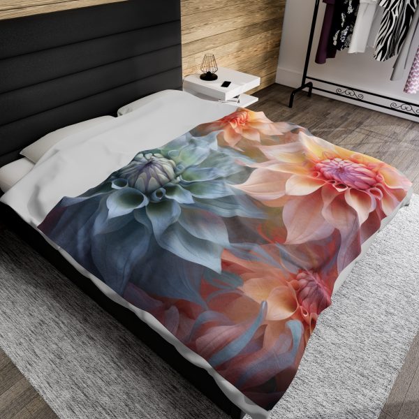 Pastel Fantasy Baroque Floral 02 - Velveteen Plush Blanket - Image 5