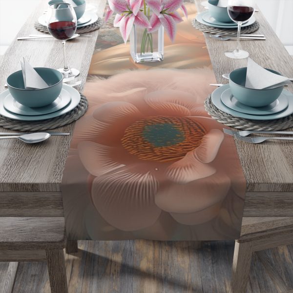 Lustrous Peach Baroque Floral 02 - Table Runner (Cotton, Poly) - Image 5